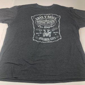 Guns N Roses Shirt Men's Extra Extra Large Grey Big Print Paradise City Bravado